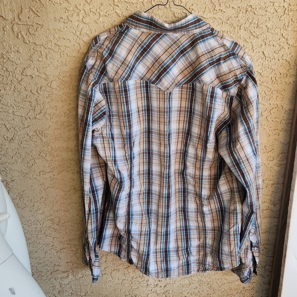 True Religion‎ Plaid Pearl Snap Button Down Shirt Men’s - Picture 3 of 6